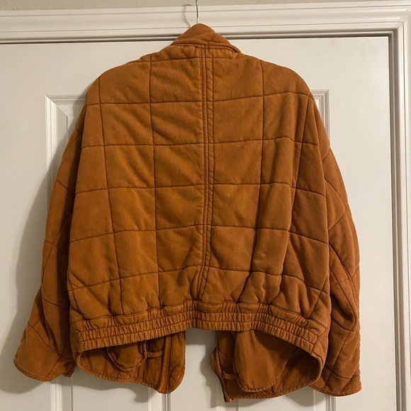 Free People Dolman Quilted Knit Jacket in Terracotta - Picture 5 of 5